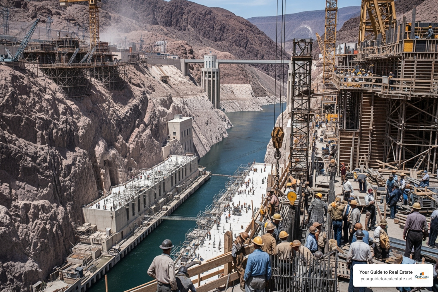 Hoover Dam under construction - eminent domain cases