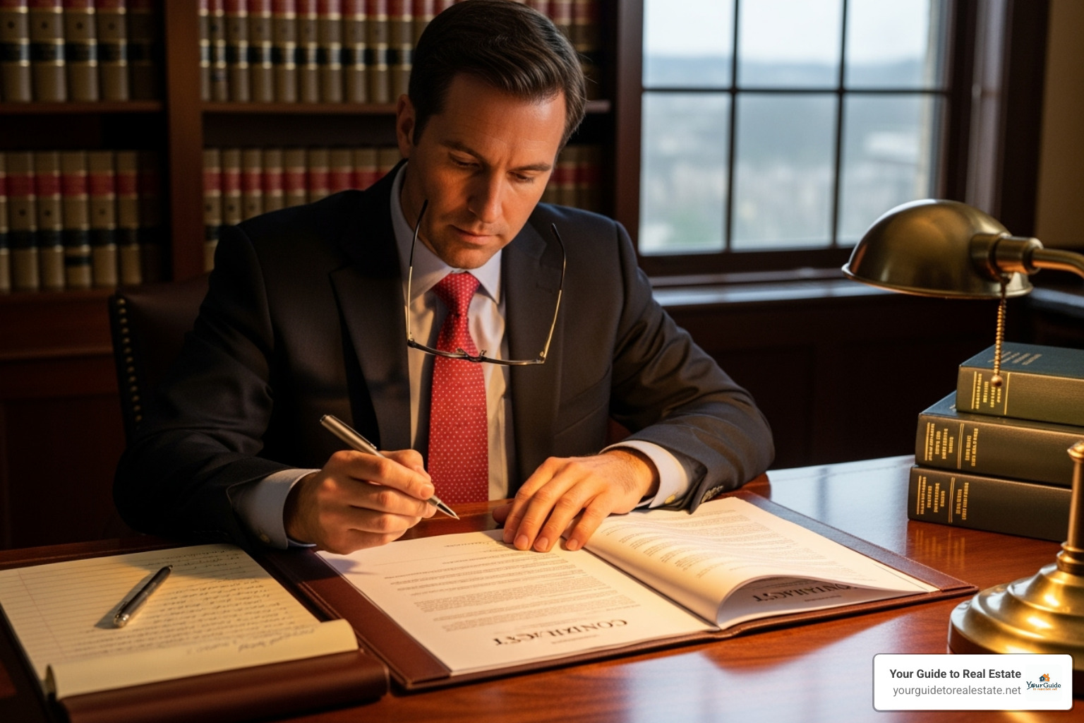 person reviewing legal contract - condo hotel