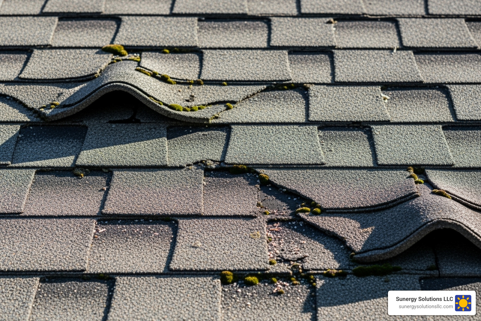 Curling and damaged shingles on an older roof - residential roofing companies Curling and damaged shingles on an older roof - residential roofing companies