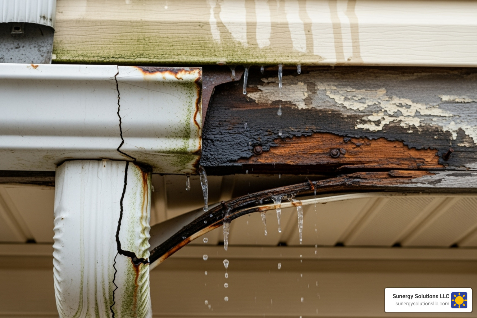cracked and sagging gutter pulling away from a fascia board - do roofers replace gutters cracked and sagging gutter pulling away from a fascia board - do roofers replace gutters