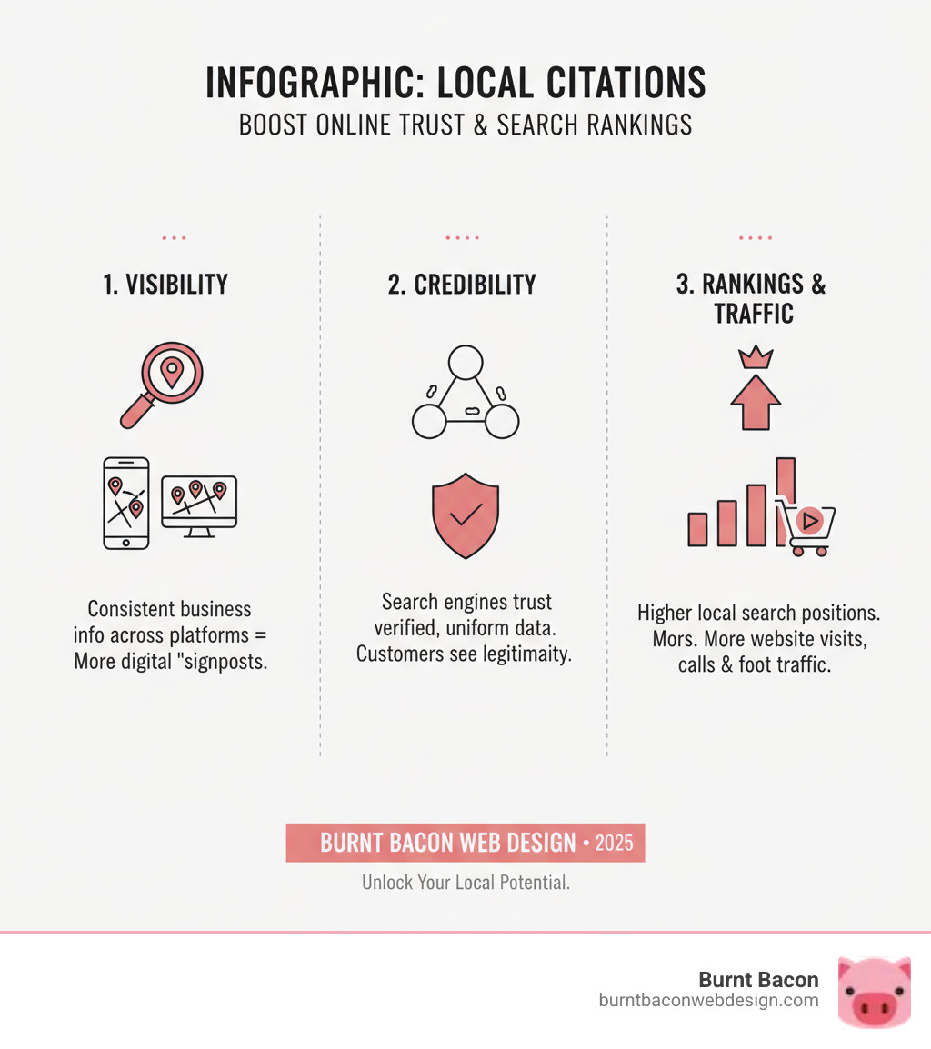 Infographic: How local citations boost online trust and search rankings - local citations building infographic 