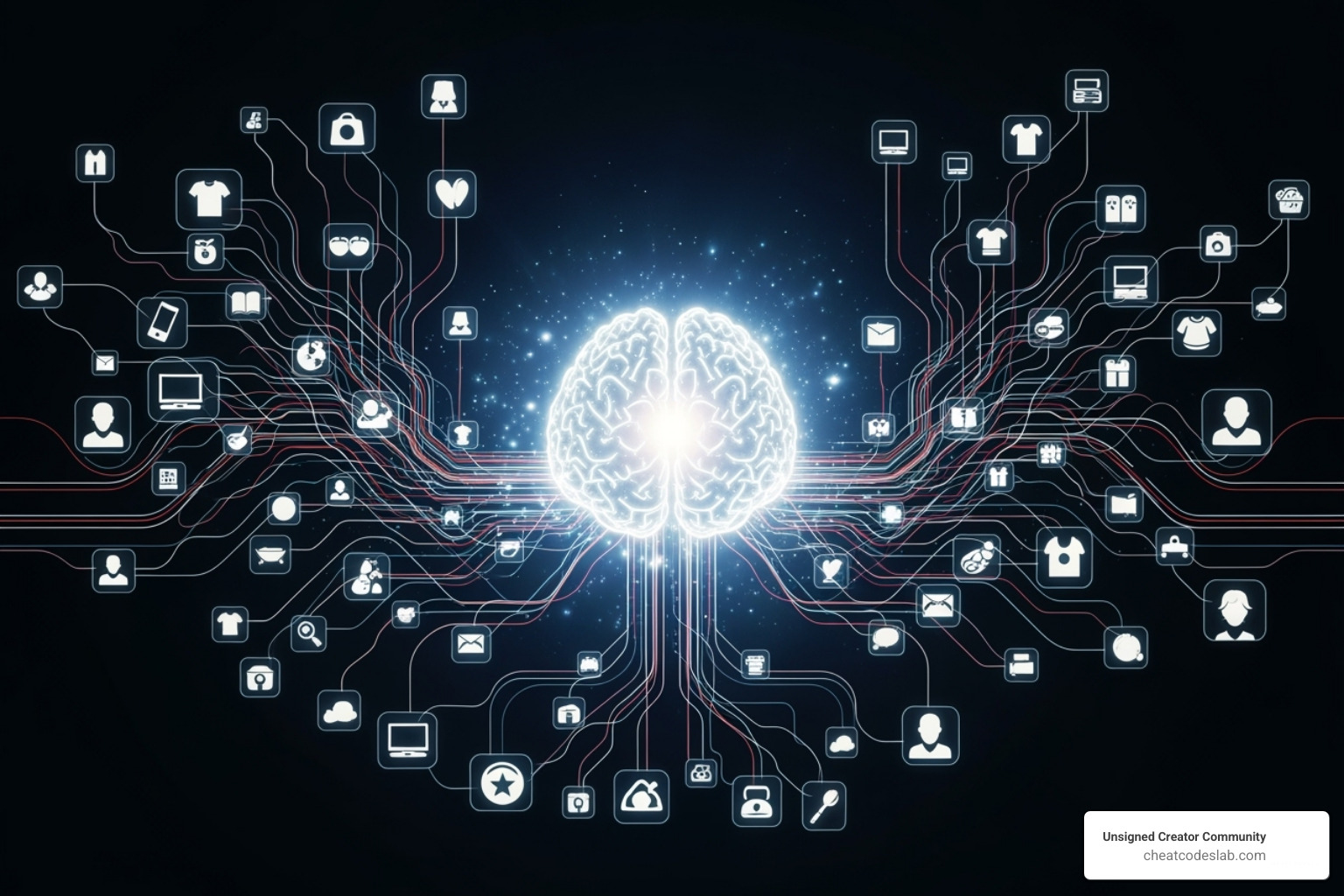 AI brain connecting products to users for findability - ChatGPT for e-commerce