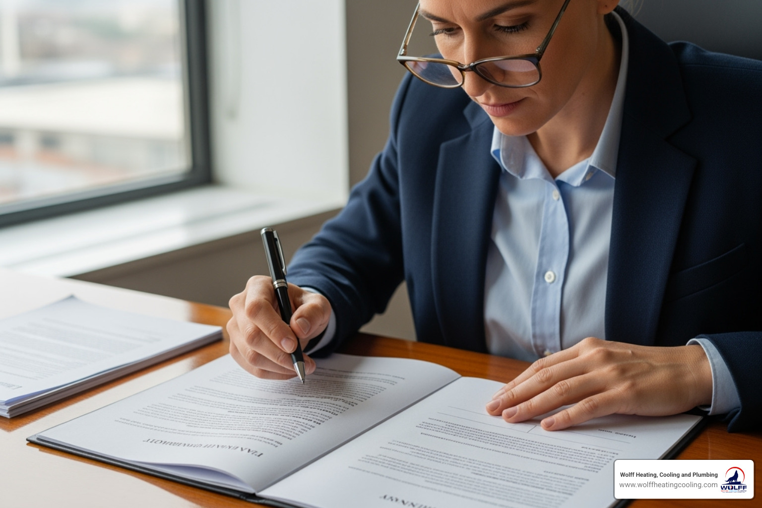 person reviewing a financing agreement document - easy hvac financing placitas