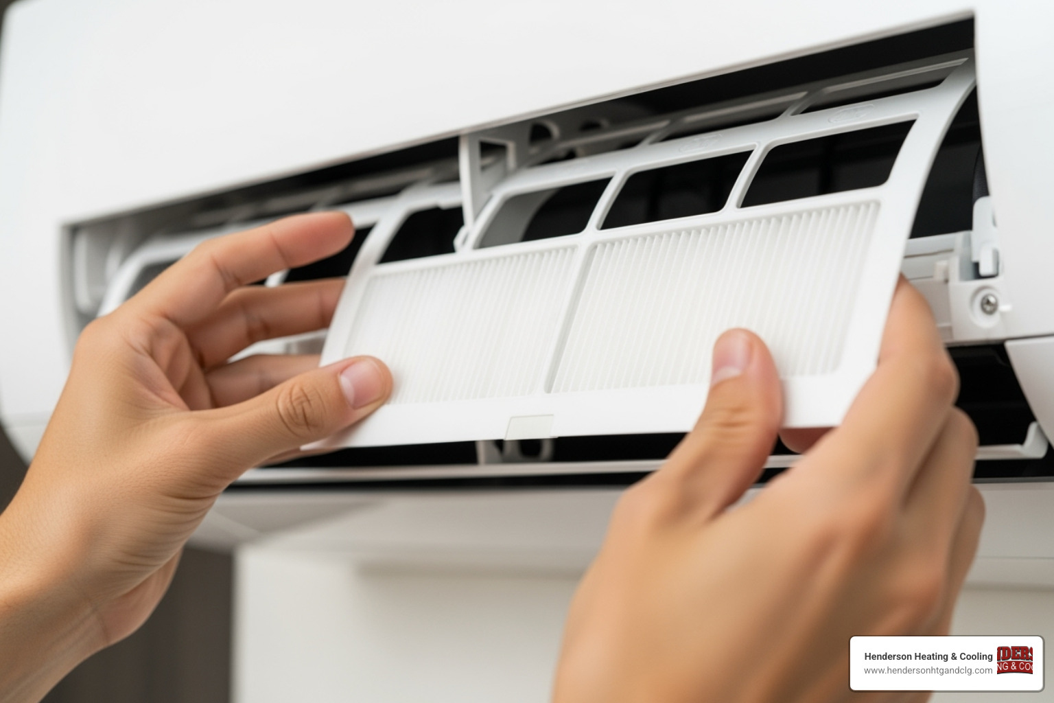 clean air conditioner filter being replaced - home aircon installation