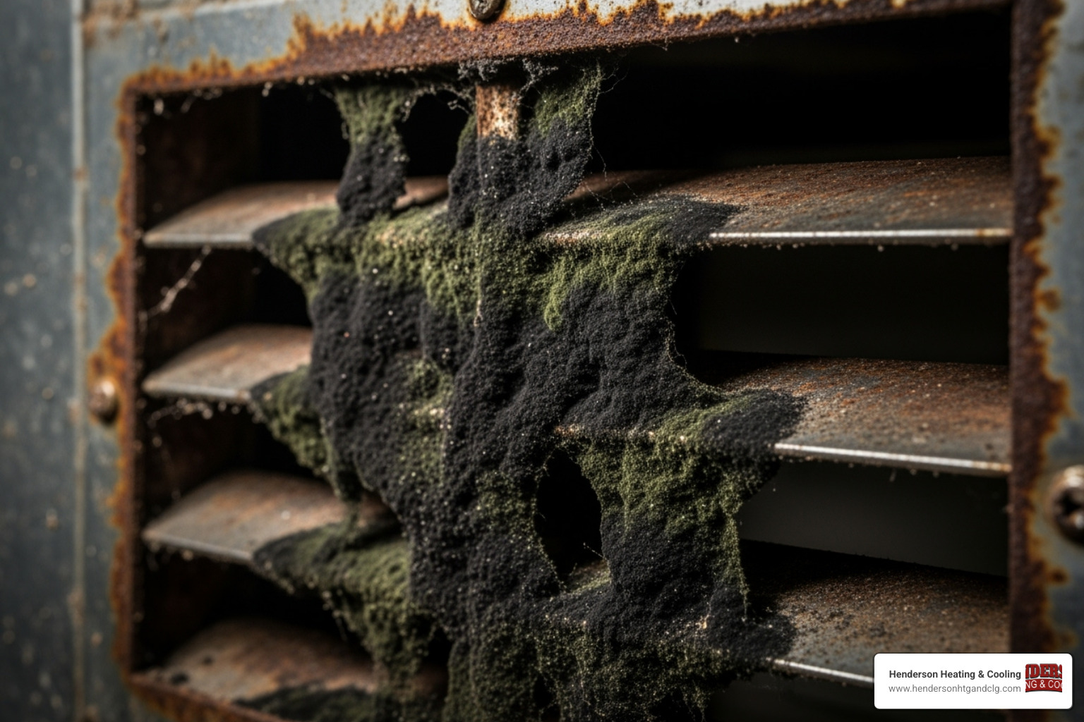 visible mold growth on an air duct vent - air duct sanitizing