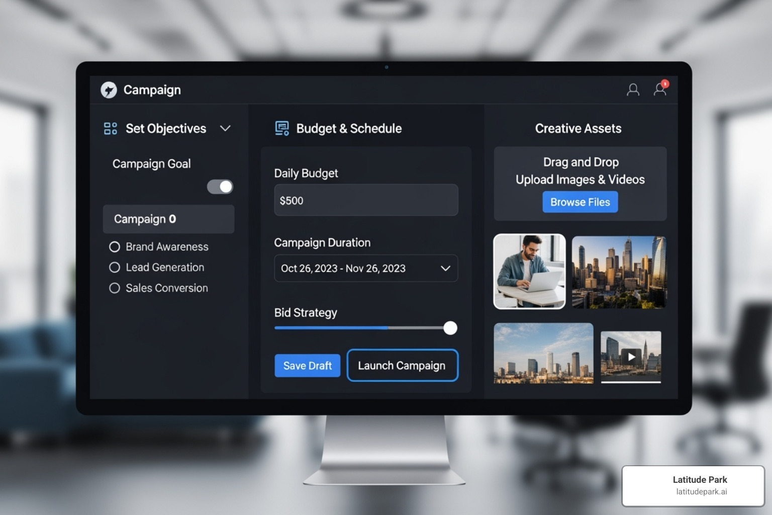 Performance Max campaign creation screen in Google Ads - local search ad campaigns