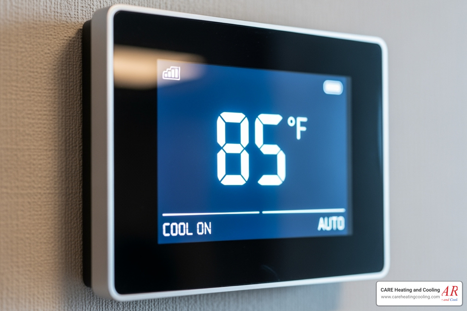 thermostat displaying high temperature in office - commercial ac repair westerville