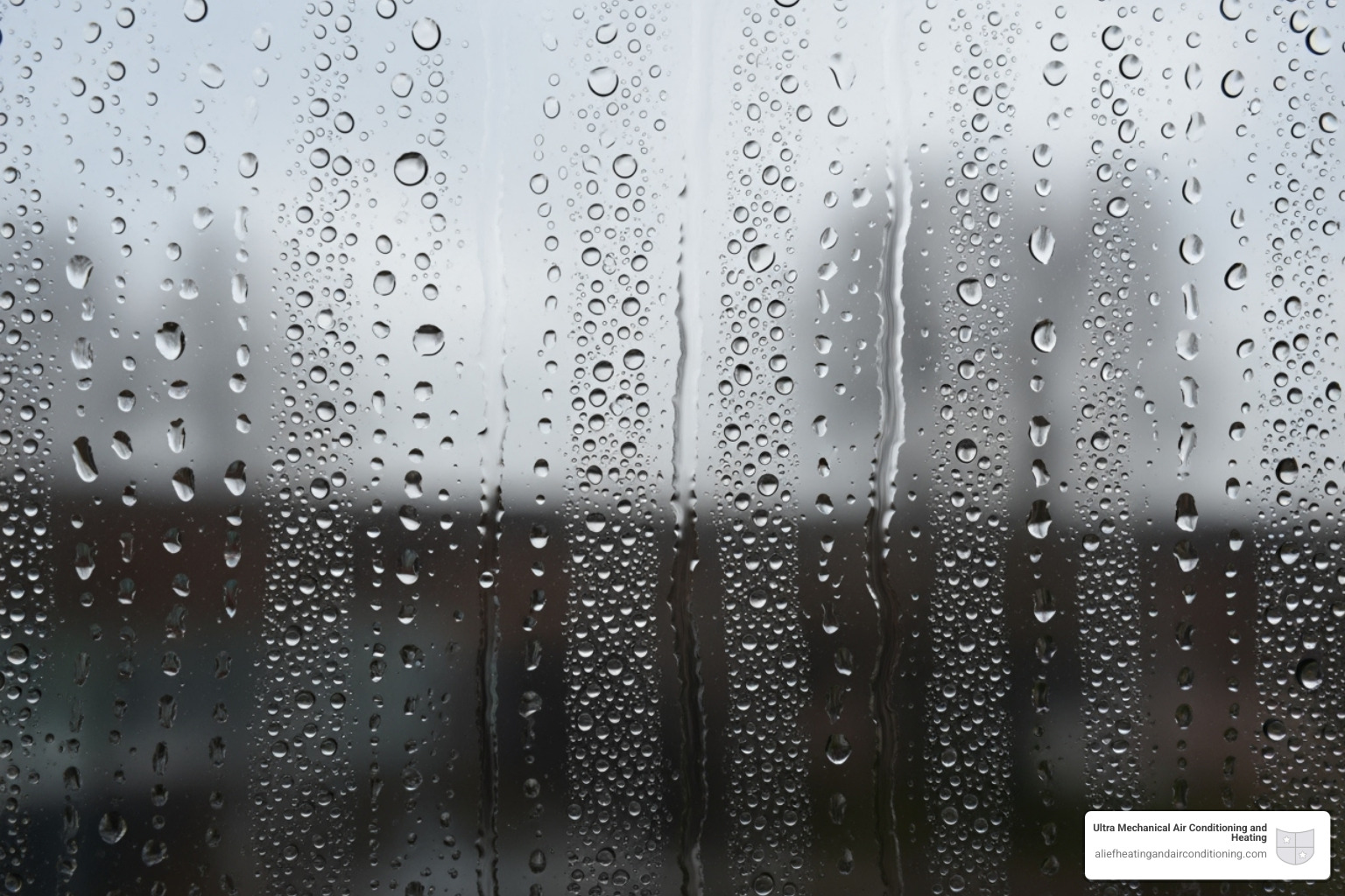 condensation dripping down a window pane. - whole house dehumidifier houston