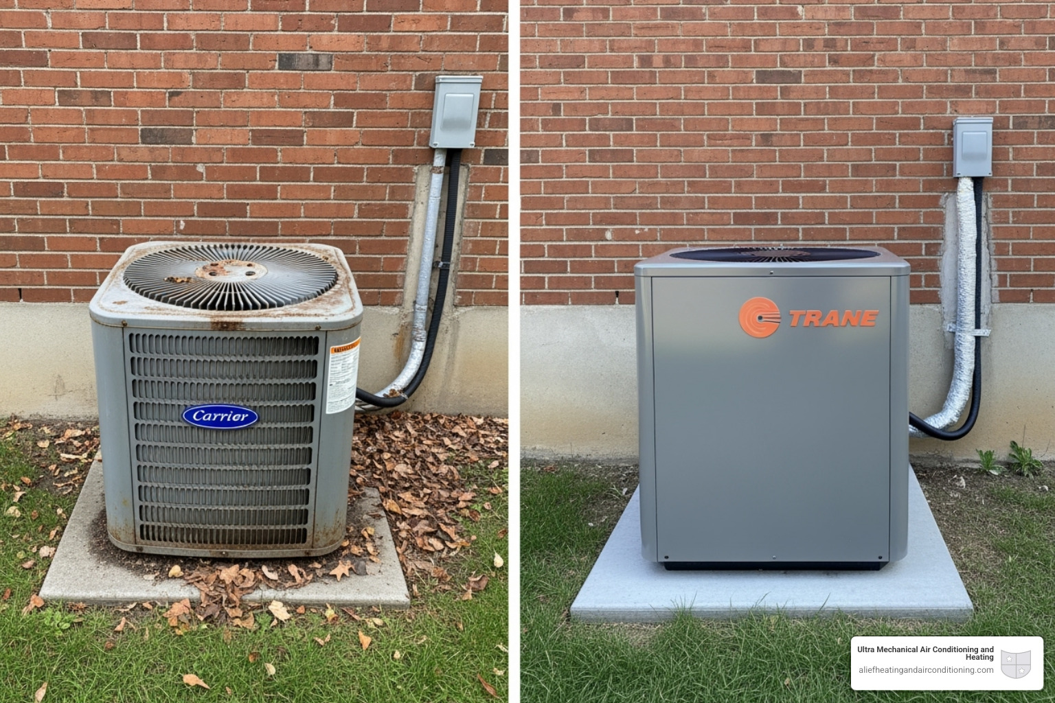 old and new AC units - new ac installation houston