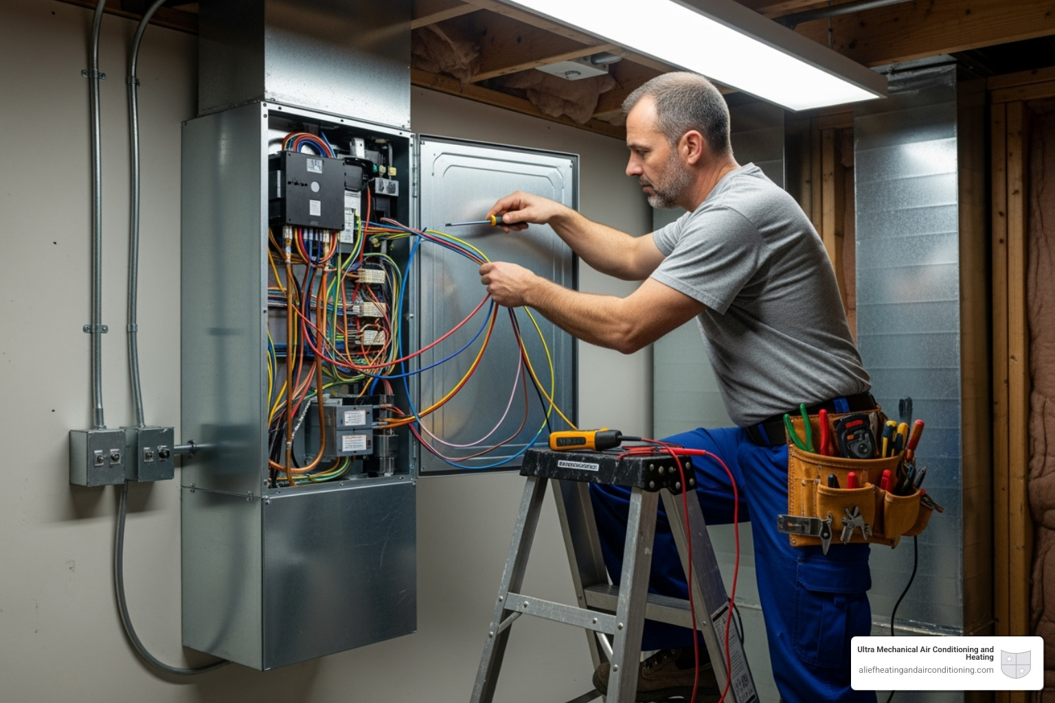 technician installing air handler - new ac installation houston