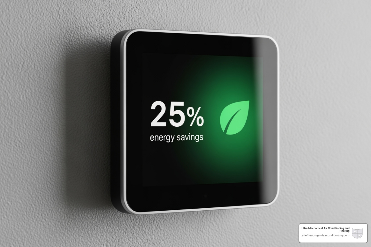 smart thermostat displaying energy savings - install high efficiency ac houston