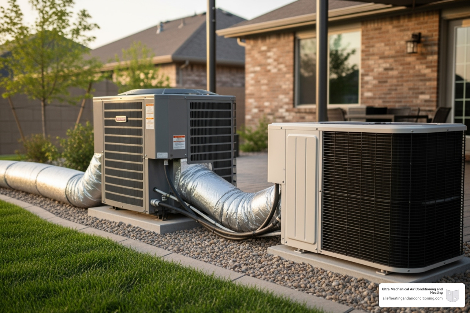 Side-by-side comparison of a bulky traditional HVAC unit with ductwork and a sleek mini-split system - multi‑zone mini split houston Side-by-side comparison of a bulky traditional HVAC unit with ductwork and a sleek mini-split system - multi‑zone mini split houston