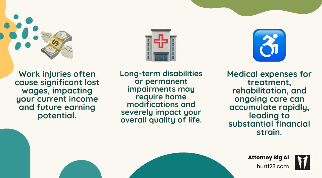 Infographic detailing the financial impact of work injuries, including lost wages, medical expenses, and potential long-term disability, emphasizing the need for legal compensation - work-related injury lawyer fort lauderdale infographic 3_facts_emoji_nature Infographic detailing the financial impact of work injuries, including lost wages, medical expenses, and potential long-term disability, emphasizing the need for legal compensation - work-related injury lawyer fort lauderdale infographic 3_facts_emoji_nature