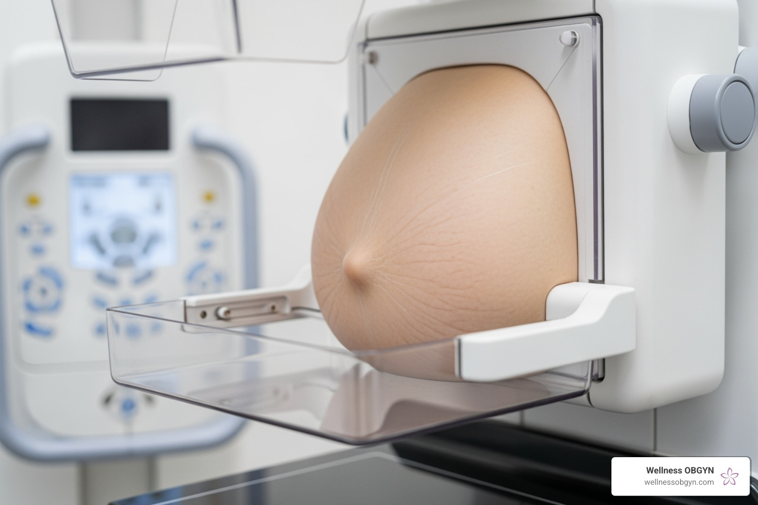 a close up of a mammogram machine and a woman getting a mammogram - breast cancer screening