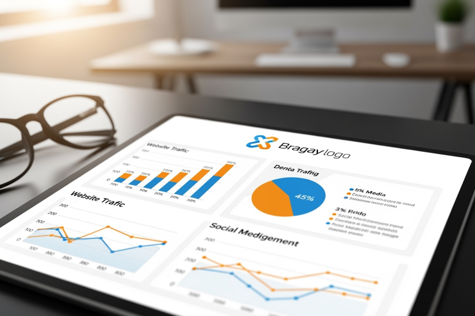 customized report with an agency's brand logo and colors - White label SEO reports
