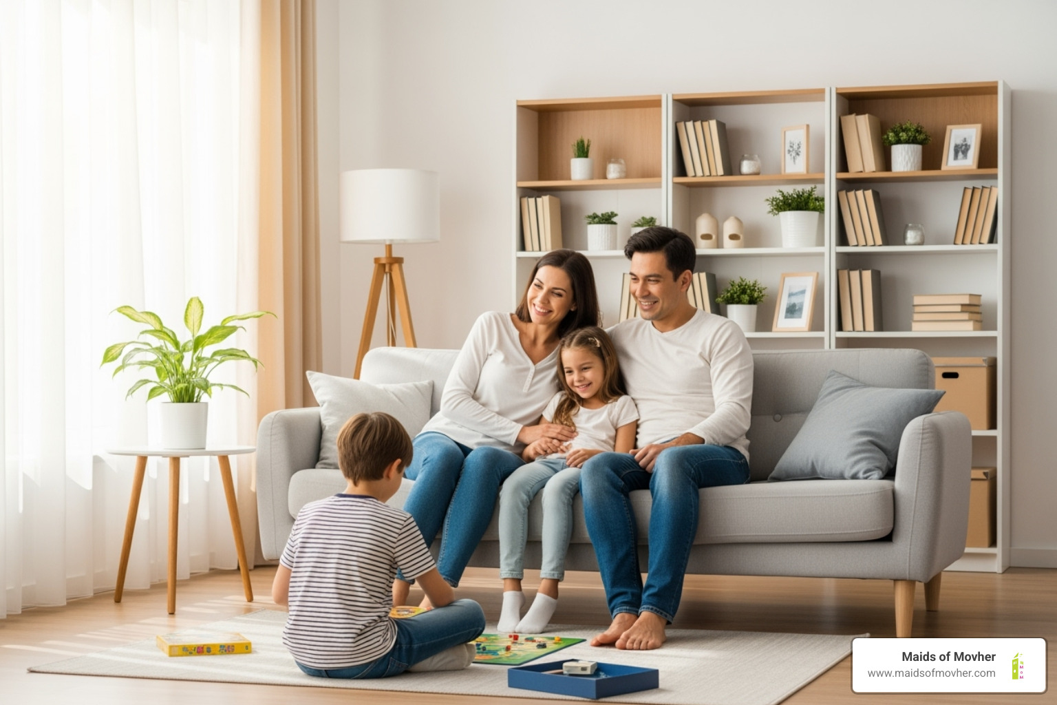 family enjoying clean home - bi-weekly cleaning services washington