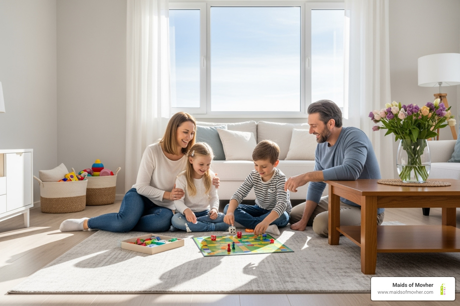 Family enjoying their clean home - comprehensive cleaning services washington