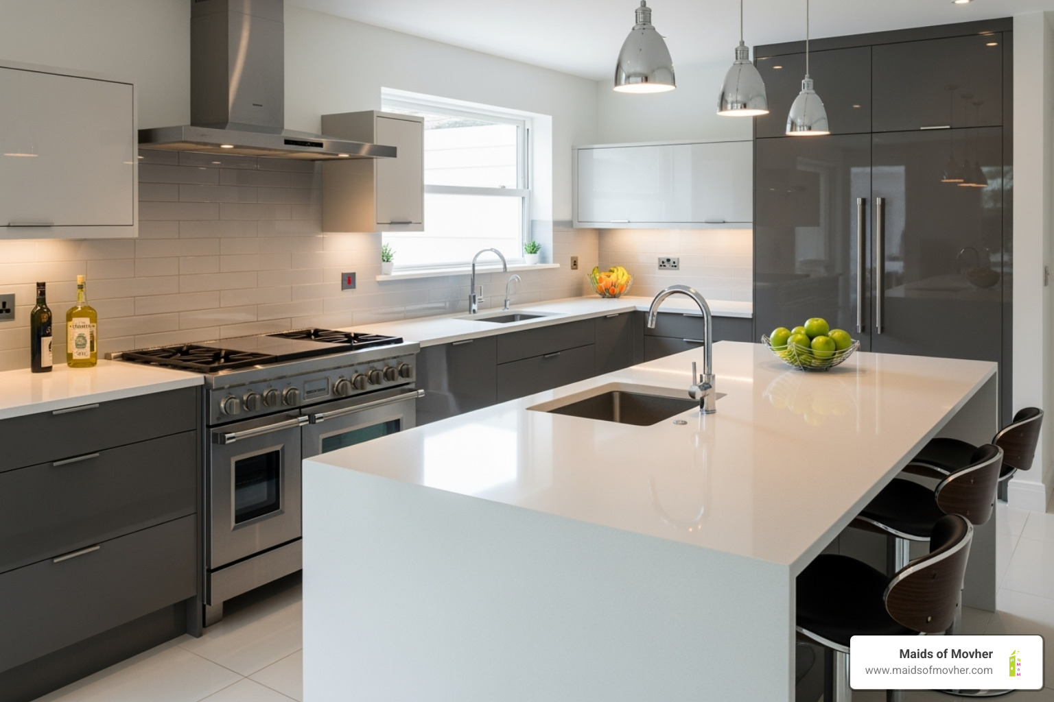 sparkling clean modern kitchen - eco-friendly cleaning services washington
