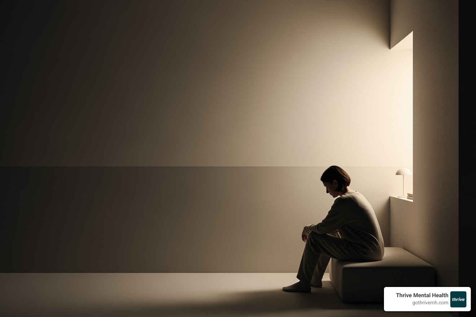 person sitting alone in a dimly lit room, head bowed, conveying feelings of isolation and despair - what is depression