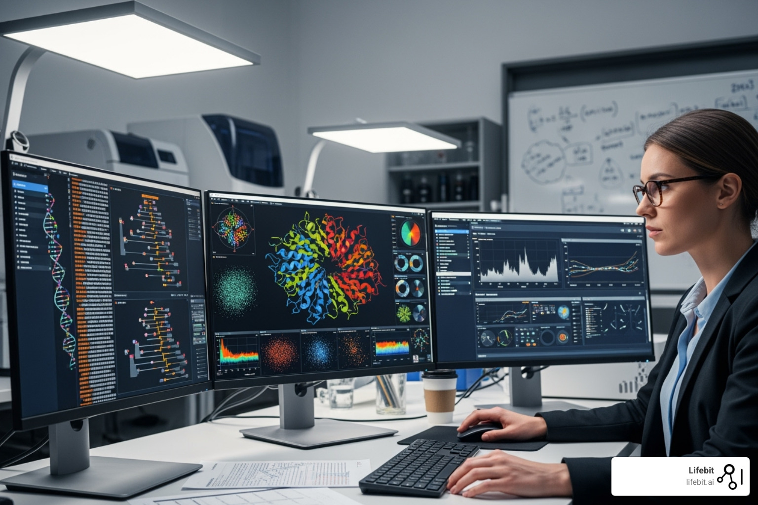 data scientist analyzing biological data - biomarker findy companies