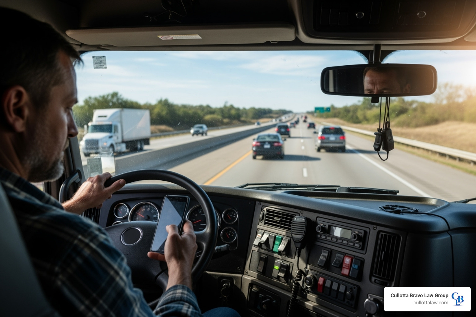 A distracted truck driver - Illinois truck accident attorney A distracted truck driver - Illinois truck accident attorney