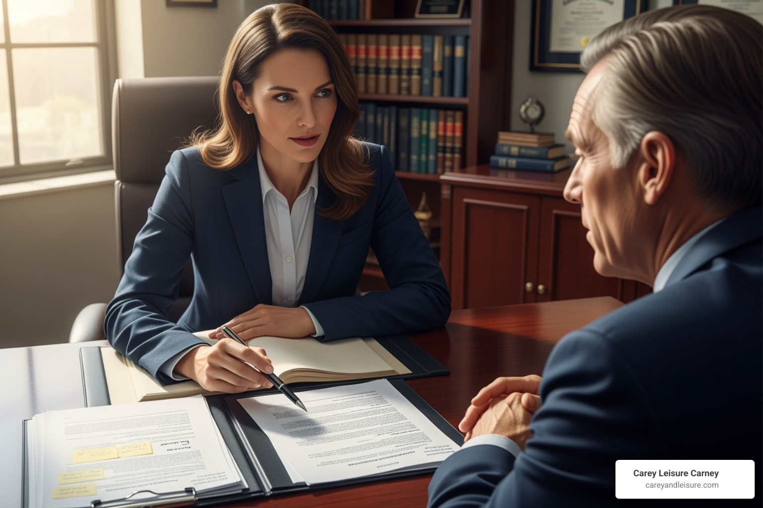 attorney explaining legal documents to a client - wrongful death attorney