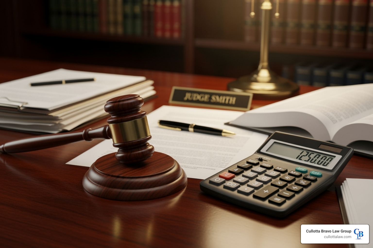 gavel and calculator - head on collision lawyer