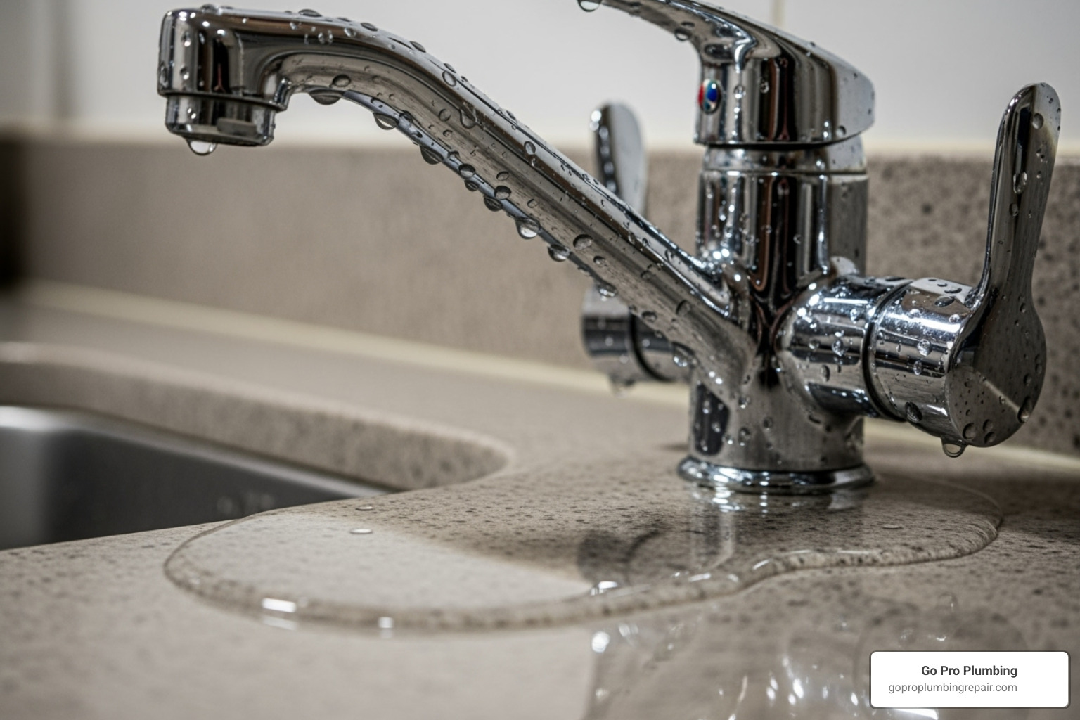 Water pooling at the base of a faucet - faucet and sink repair