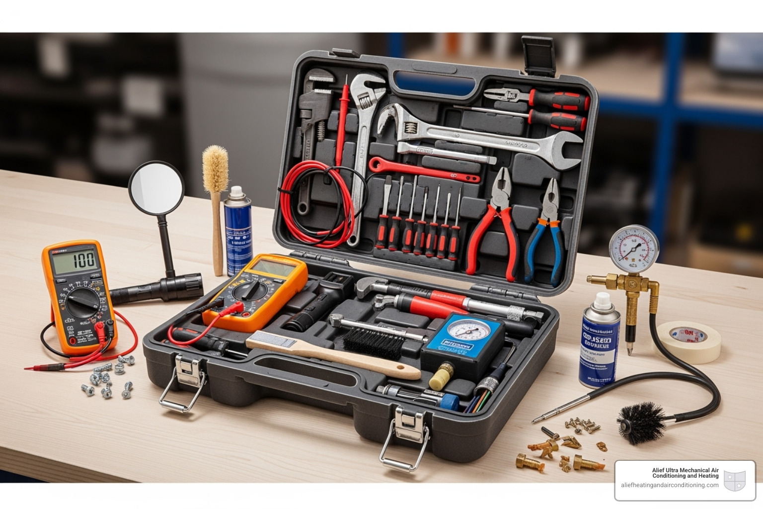 technician's toolkit for a furnace inspection - furnace repair houston