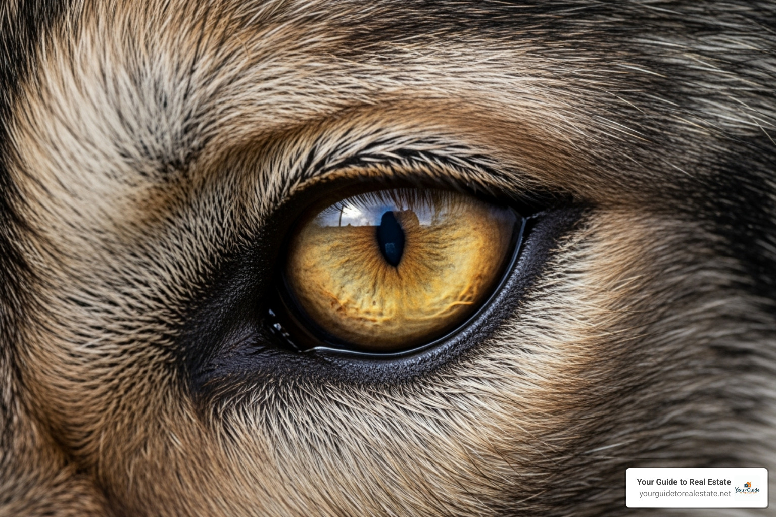 Wolf with intense amber gold eyes - gold eyes