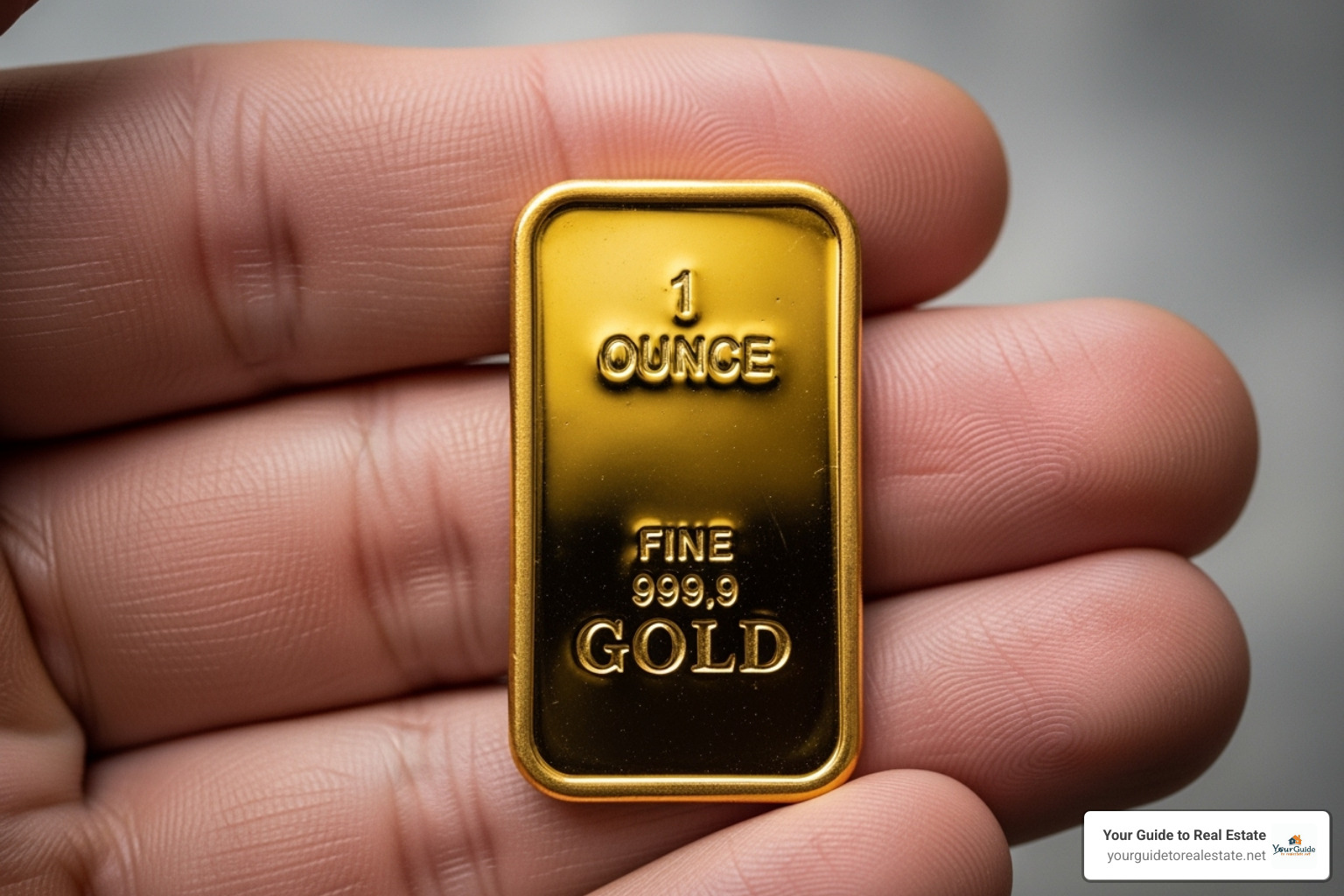person holding a 1-ounce gold bar - how much does a gold bar weigh