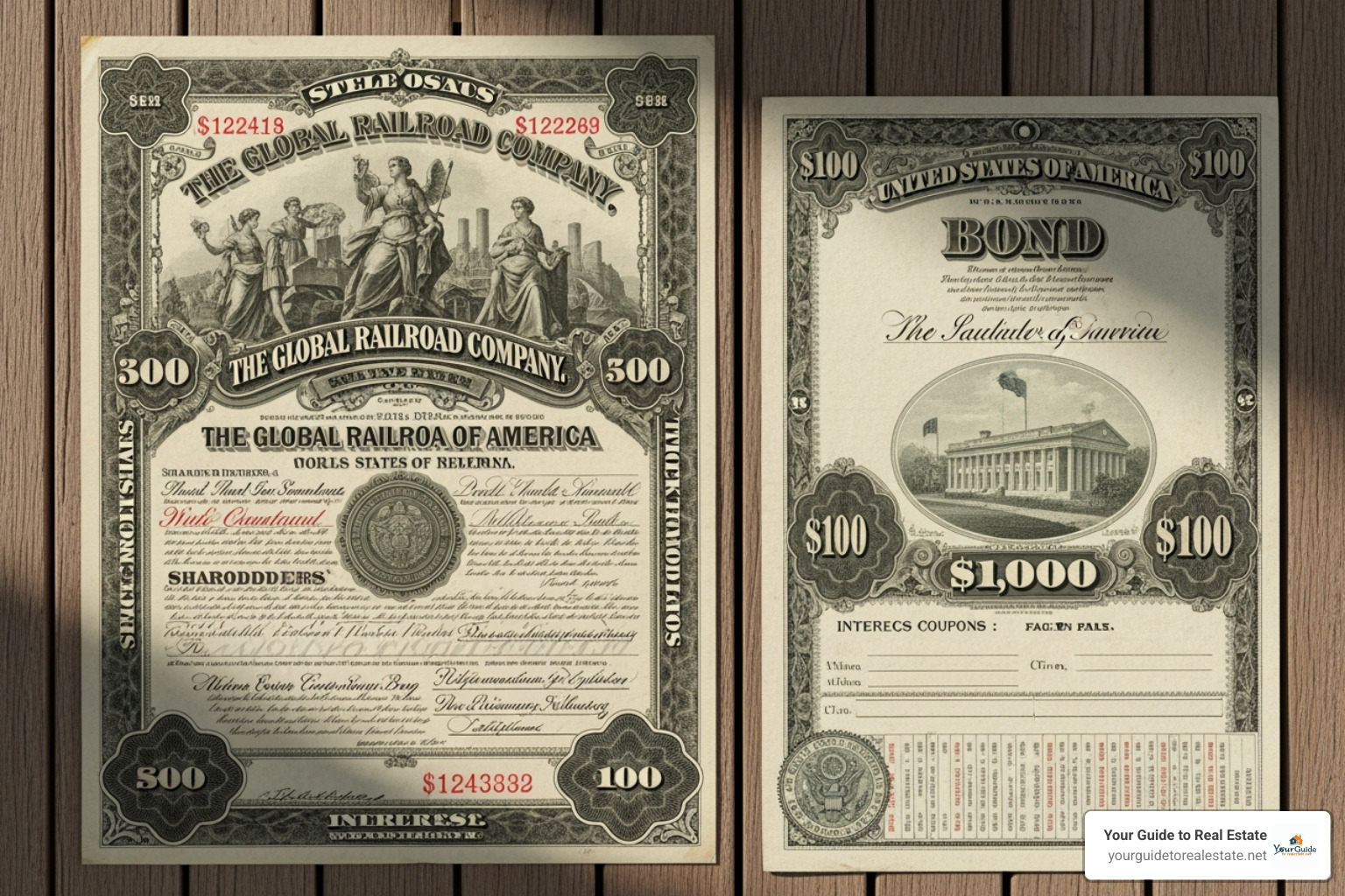 stock certificate versus a bond certificate - investing in bonds vs stocks