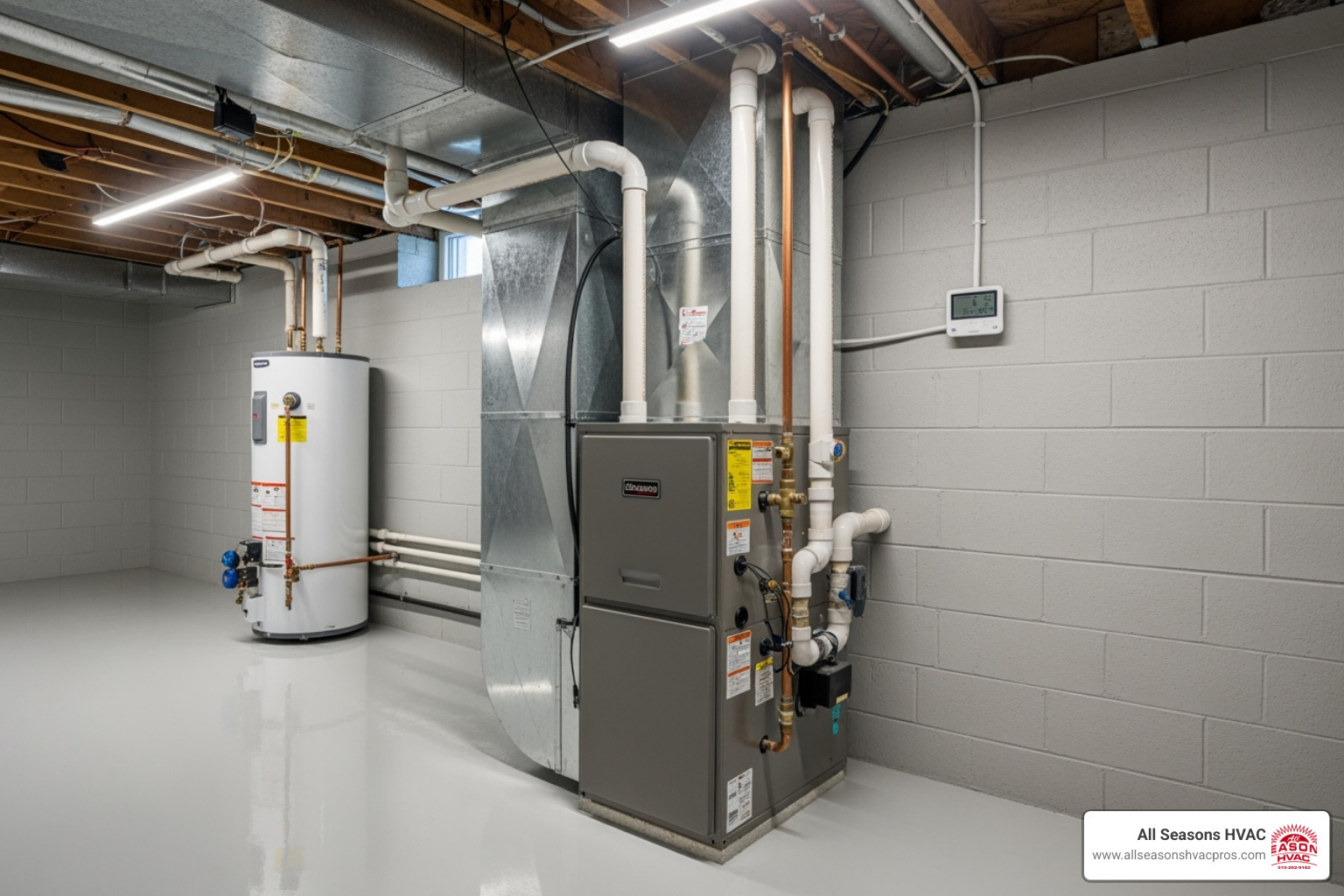 new, modern furnace unit installed in a clean basement - heating installation dallas center ia new, modern furnace unit installed in a clean basement - heating installation dallas center ia