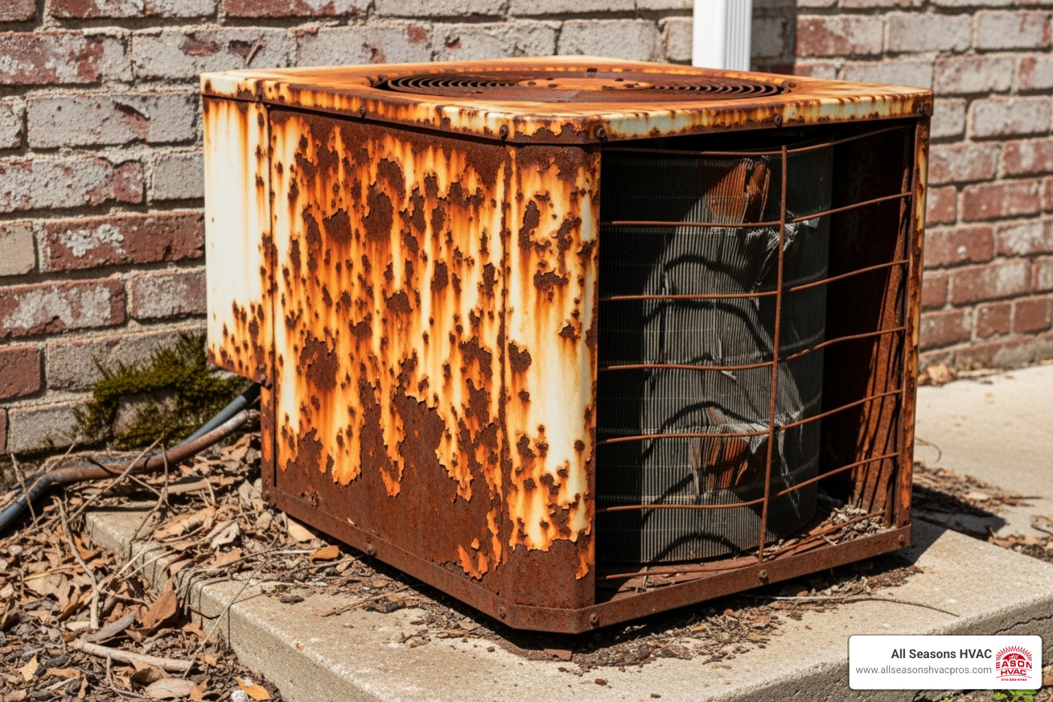 old rusted outdoor AC unit - affordable hvac des moines ia old rusted outdoor AC unit - affordable hvac des moines ia