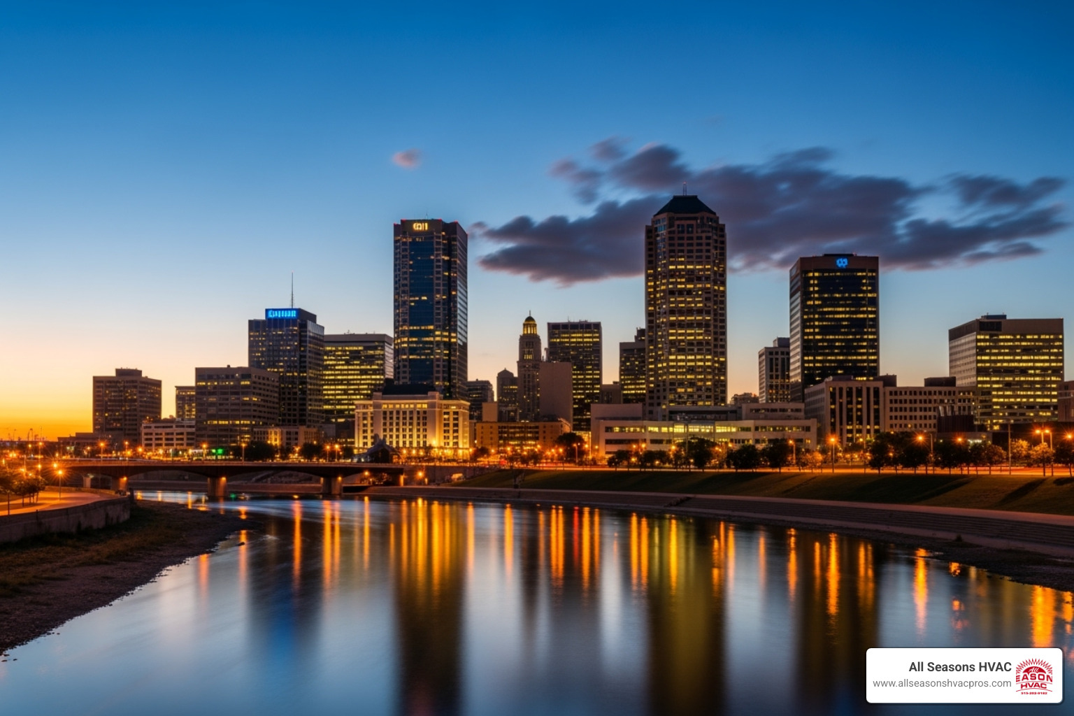Des Moines skyline - commercial water heater des moines ia