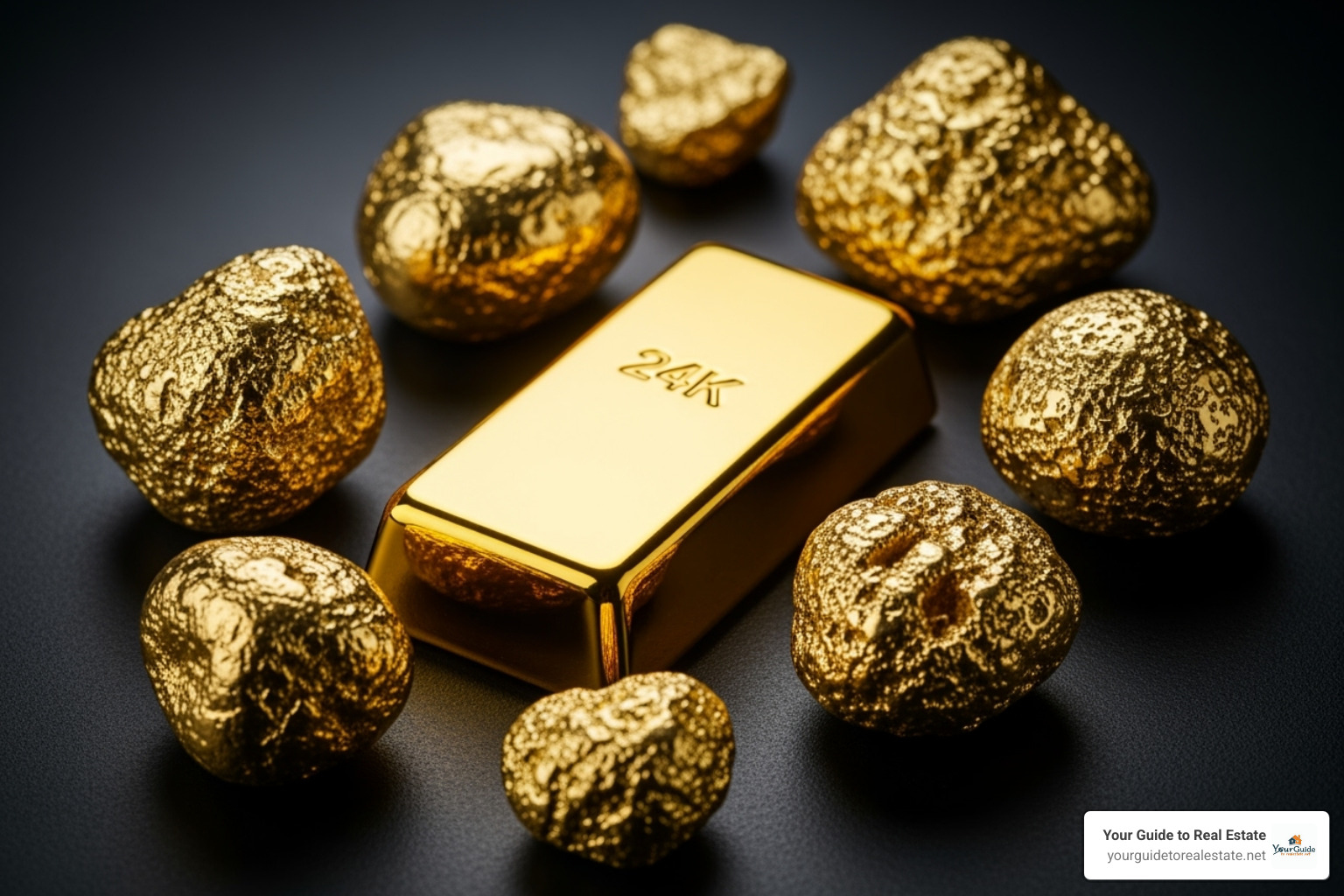 gold nuggets and a 24k gold bar -  does gold tarnish