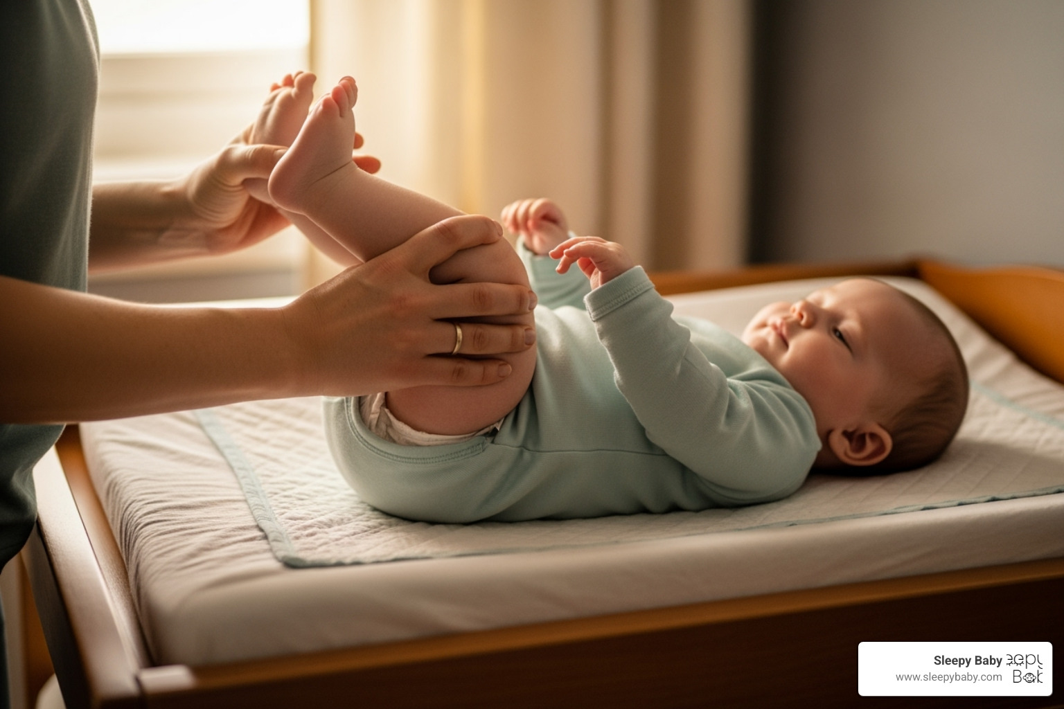 parent bicycling a baby's legs - gas drops for preemies