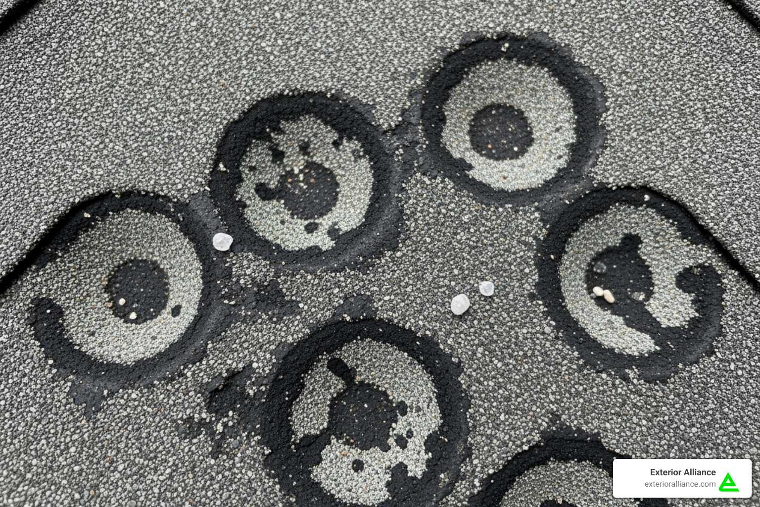 hail damage indentations on an asphalt shingle - insurance claim roofing hail damage indentations on an asphalt shingle - insurance claim roofing