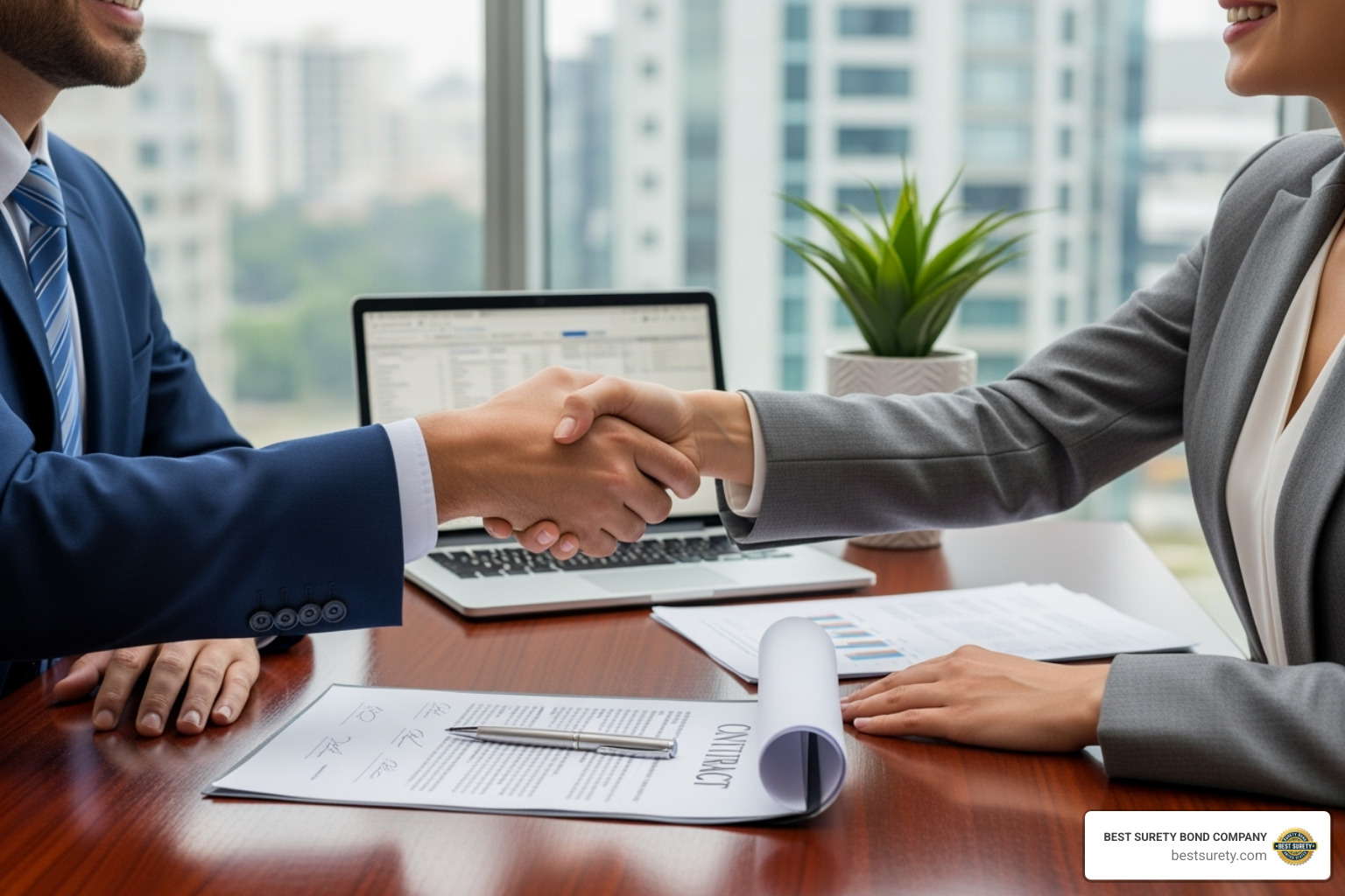 A handshake over a signed contract - Employee theft bond