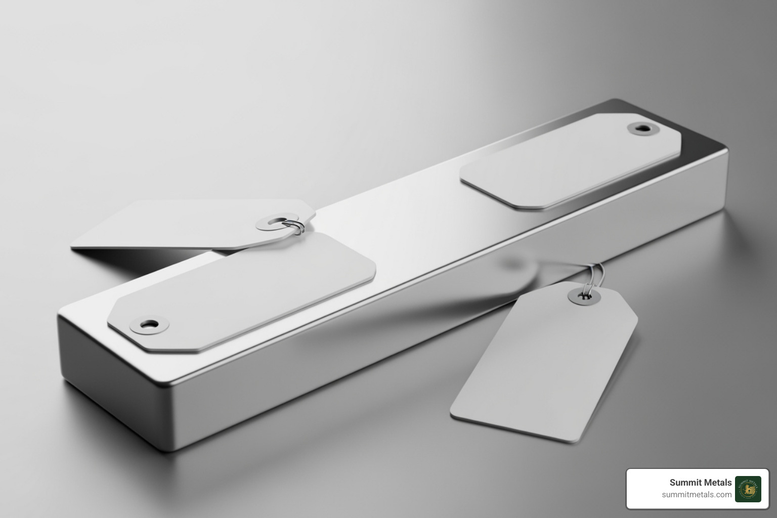 A silver bar with price tags showing "Spot Price" and "Premium" - cheapest online silver dealers