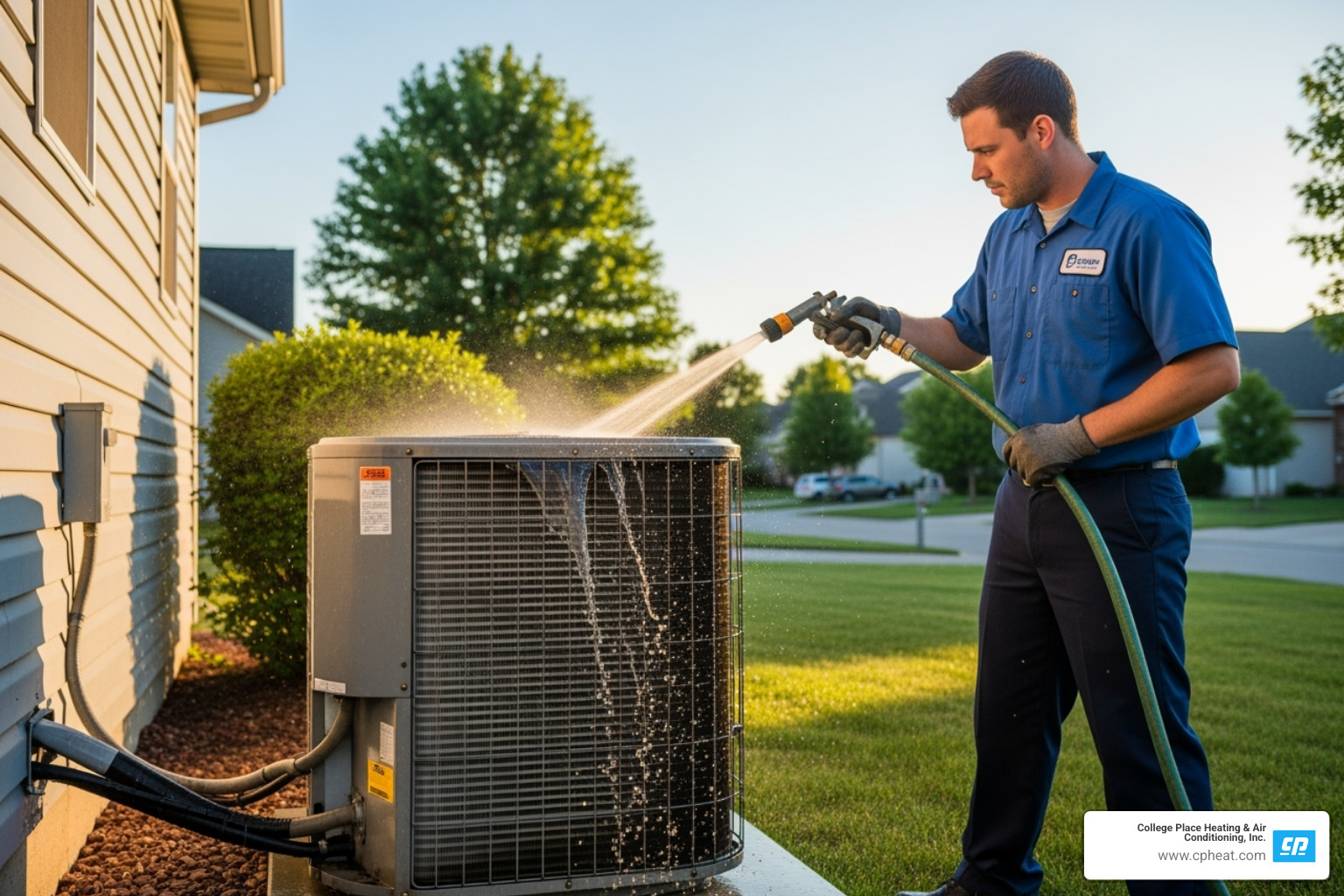 technician cleaning an AC coil - ac repair college place wa technician cleaning an AC coil - ac repair college place wa