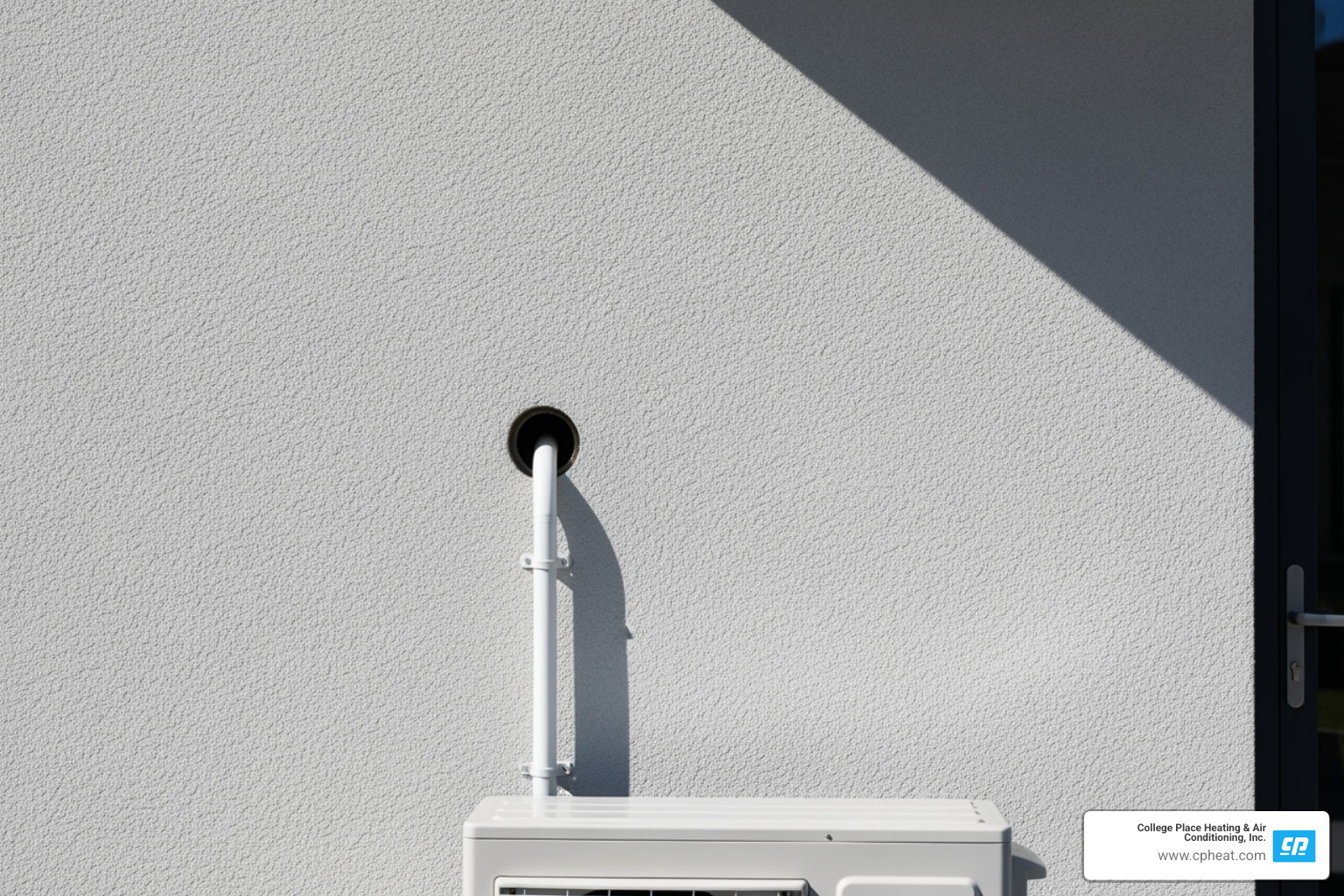 clean installation showing the small hole for the conduit line on an exterior wall - ductless ac installation walla walla wa