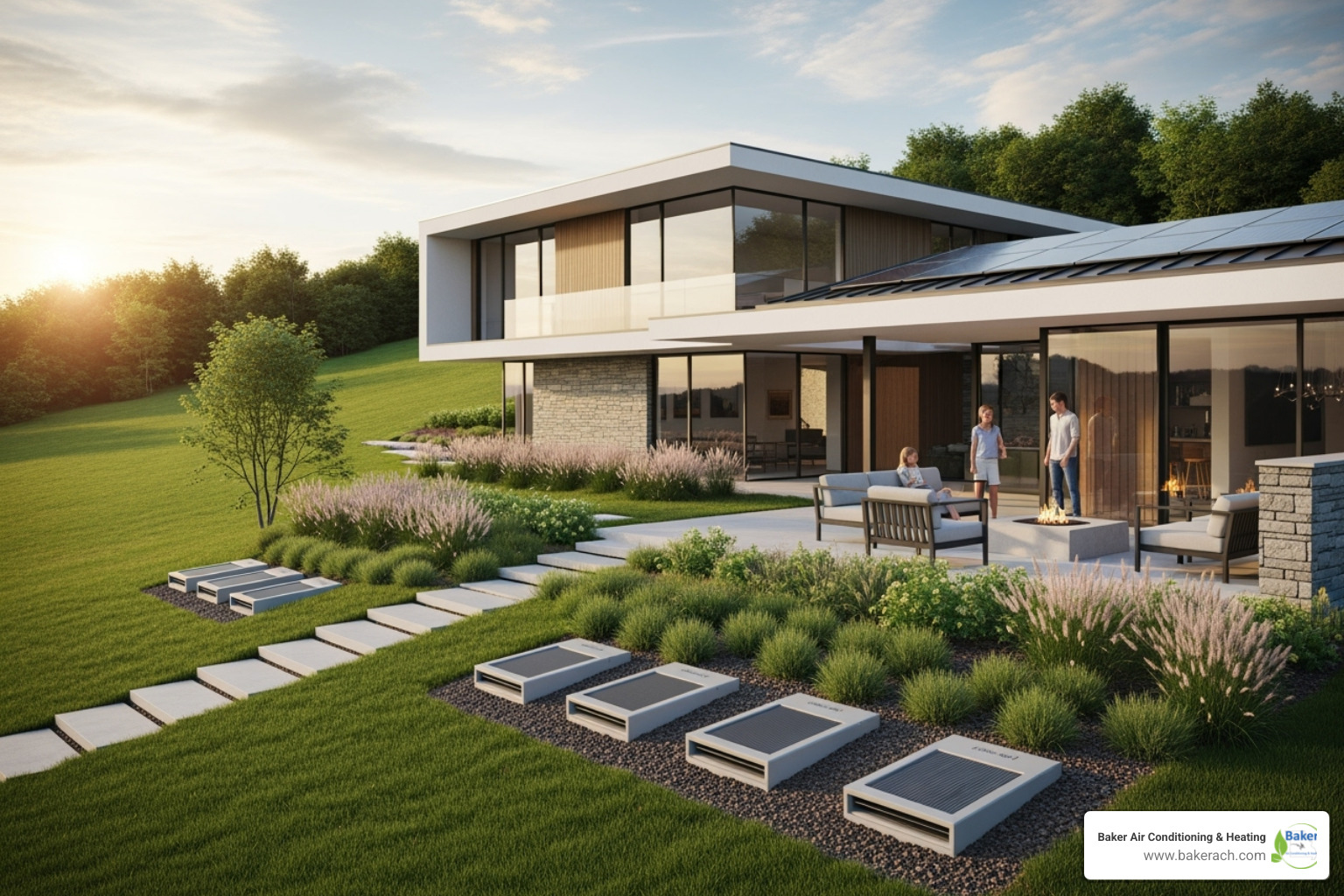 modern home with geothermal system - geothermal hvac system lake ozark