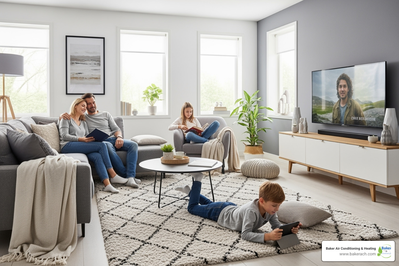 Family enjoying cool home - daikin air conditioning install sunrise beach Family enjoying cool home - daikin air conditioning install sunrise beach
