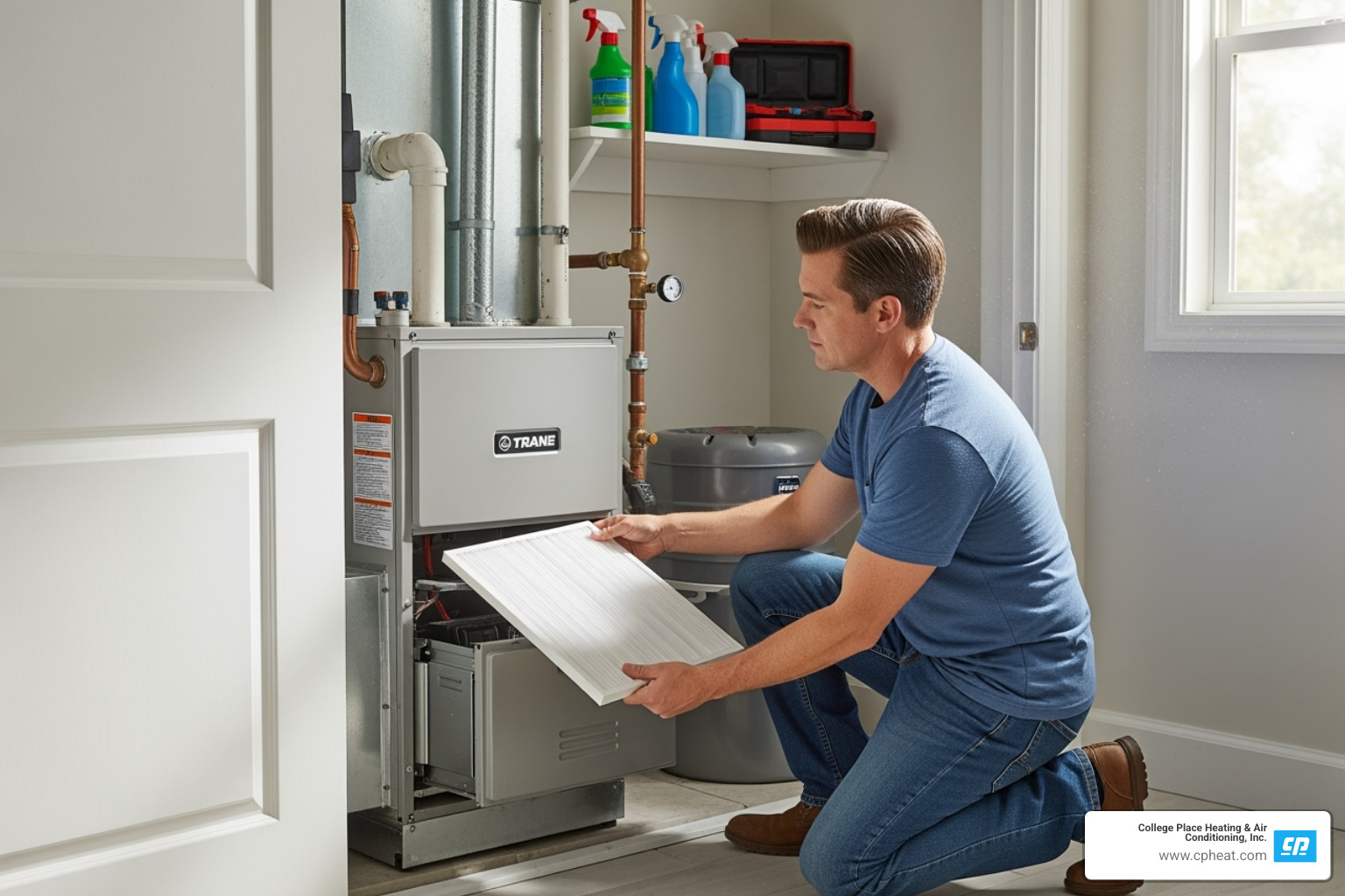 Homeowner easily changing an air filter in their HVAC system - ac installation experts walla wolla wa Homeowner easily changing an air filter in their HVAC system - ac installation experts walla wolla wa