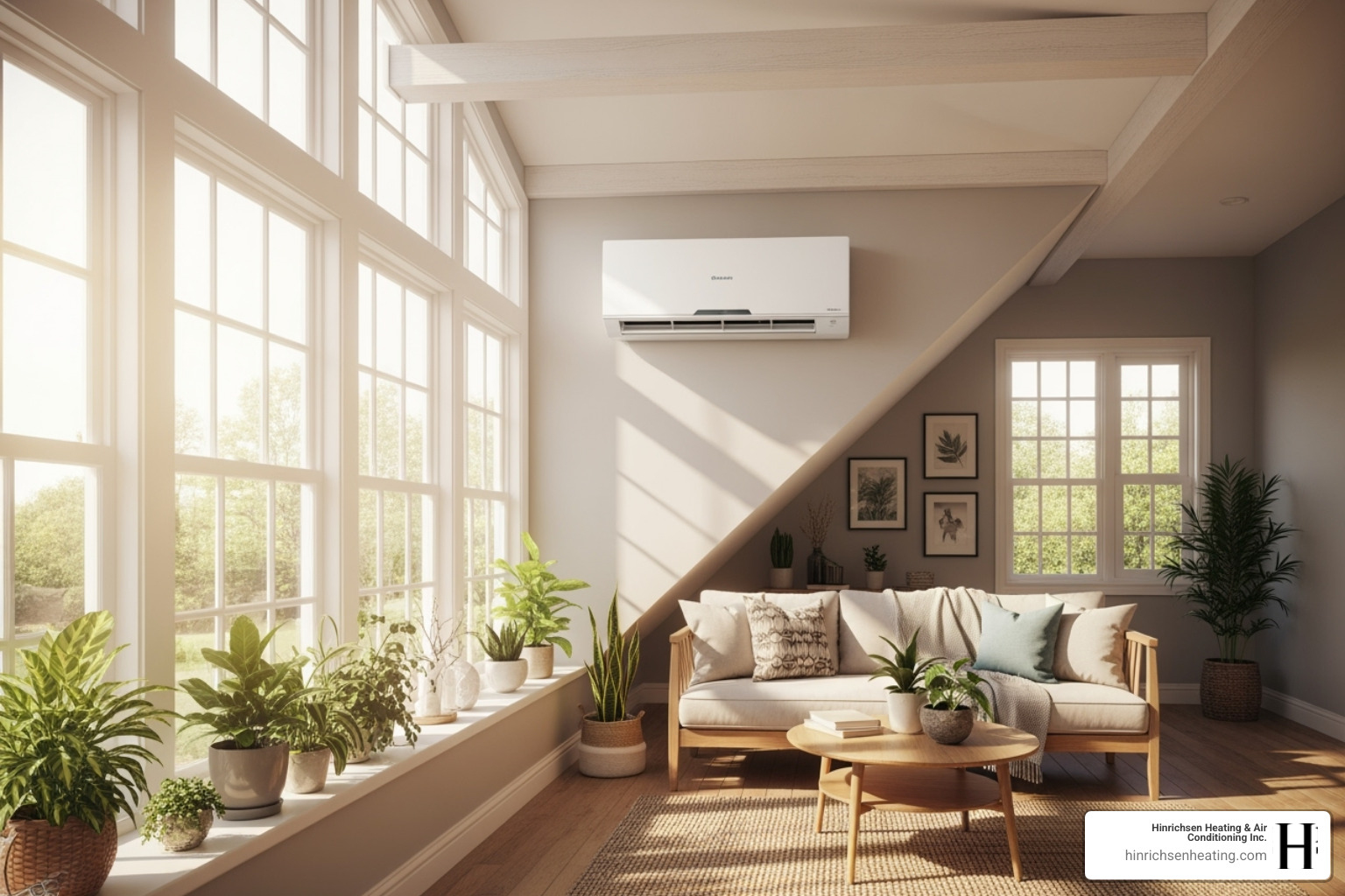 ductless unit in an attic conversion or sunroom - ductless ac repair bloomington il ductless unit in an attic conversion or sunroom - ductless ac repair bloomington il
