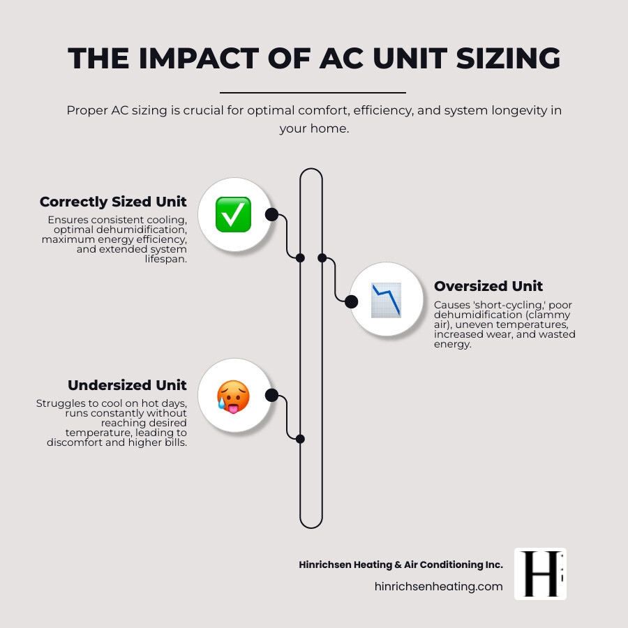 TABLE comparing the effects of correctly sized, oversized, and undersized AC units on home comfort and efficiency - new ac unit installation bloomington il infographic infographic-line-3-steps-neat_beige TABLE comparing the effects of correctly sized, oversized, and undersized AC units on home comfort and efficiency - new ac unit installation bloomington il infographic infographic-line-3-steps-neat_beige