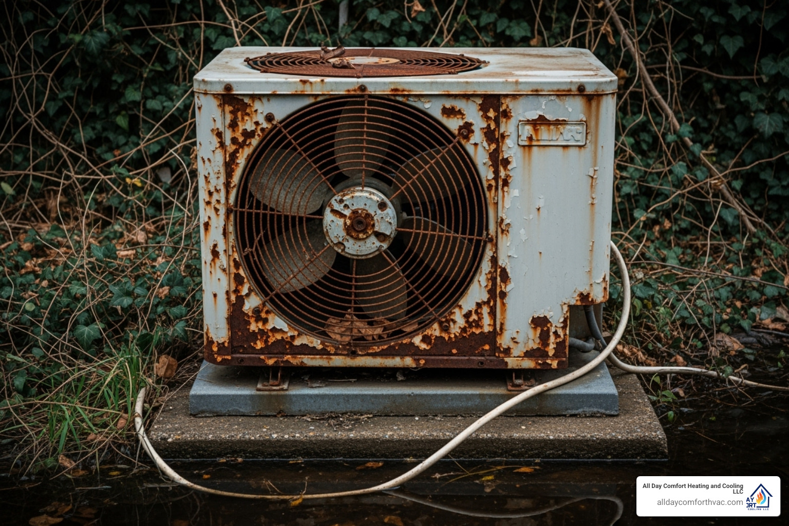 Old, rusty outdoor AC unit - ac installation independence mo Old, rusty outdoor AC unit - ac installation independence mo