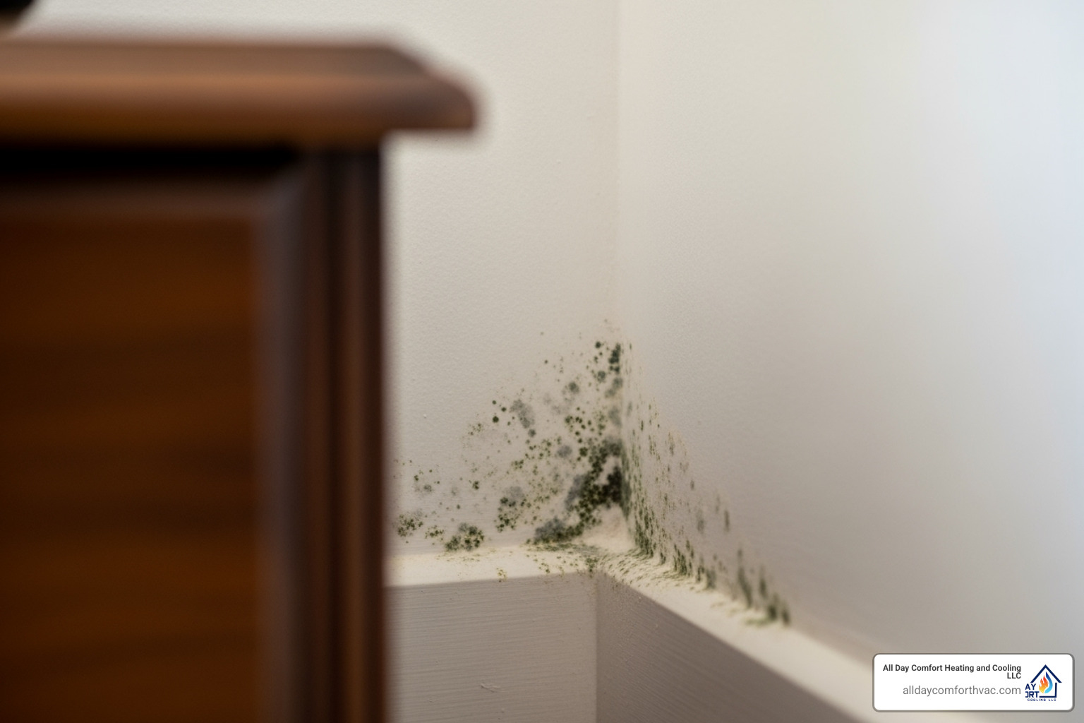 subtle mold growth on a wall corner or behind furniture - indoor air quality testing independence mo subtle mold growth on a wall corner or behind furniture - indoor air quality testing independence mo