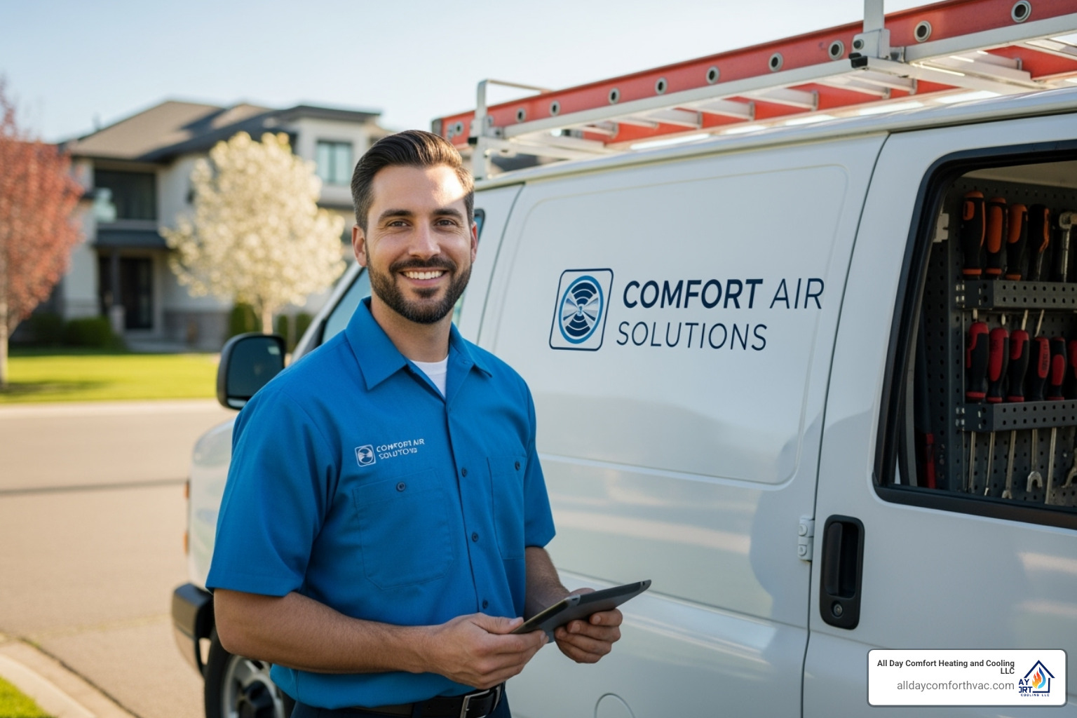 Friendly, professional technician with a clean company van - ac repair independence mo Friendly, professional technician with a clean company van - ac repair independence mo